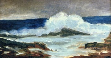 150の主題の芸術作品 Painting - 砕波 ジョージ・ラックス 波 海景 ビーチの風景